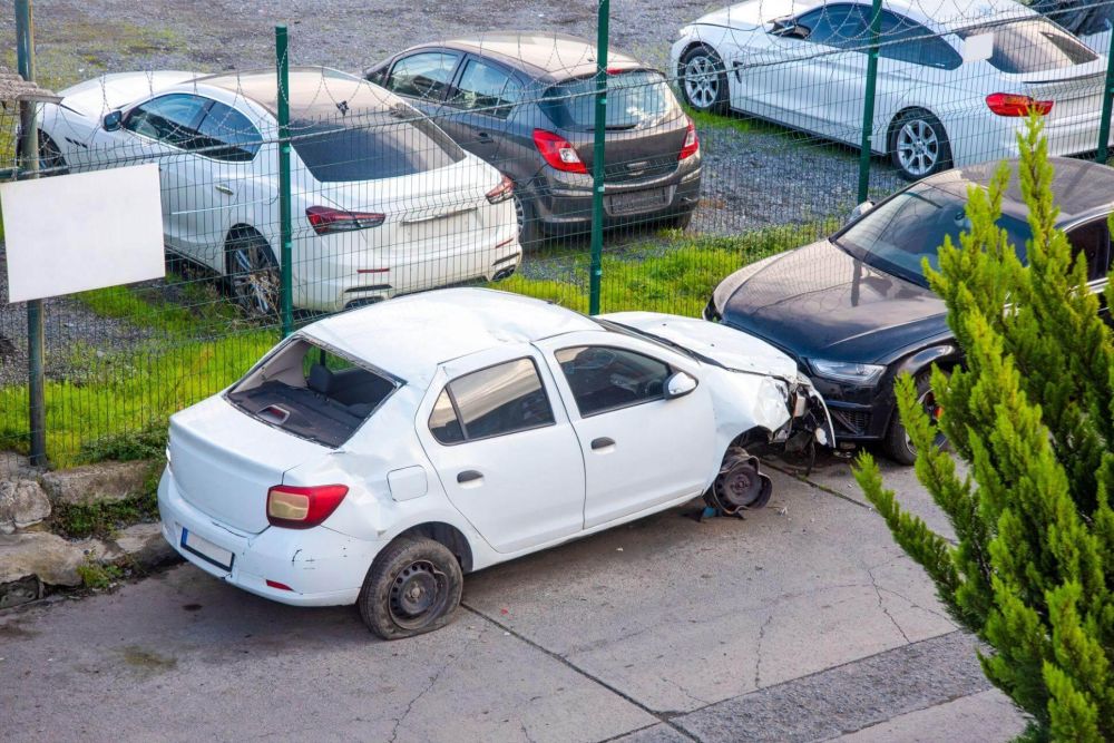 a couple of cars parked next to each other