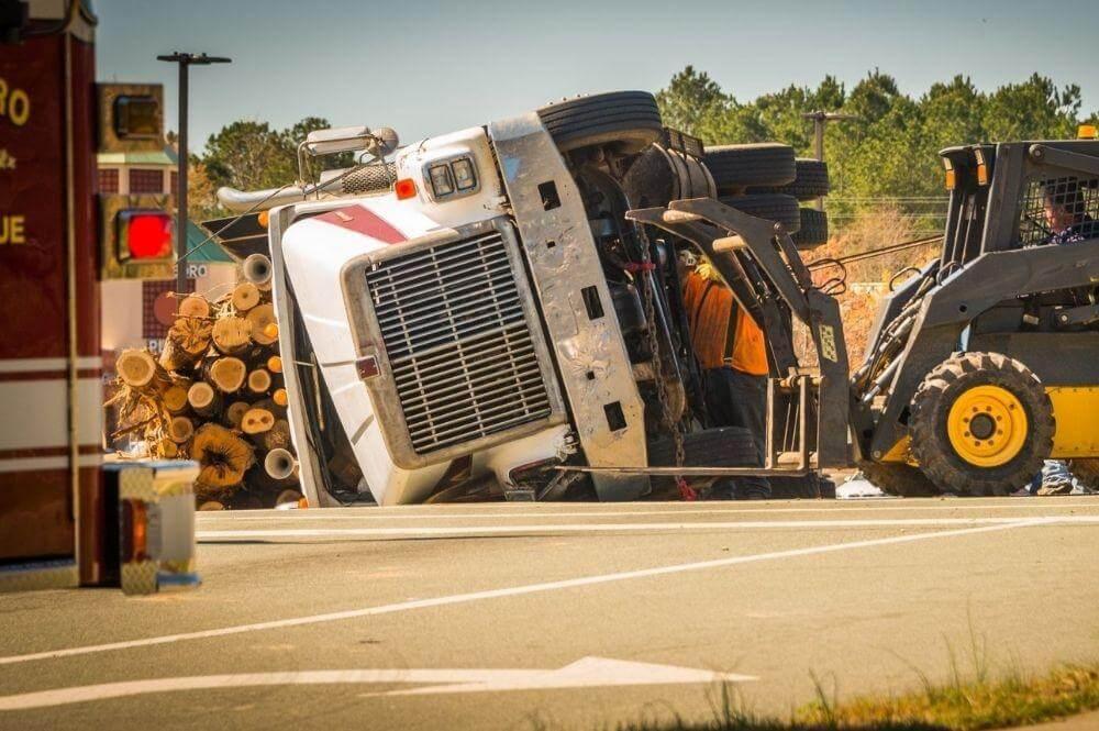 Large truck on the side of a